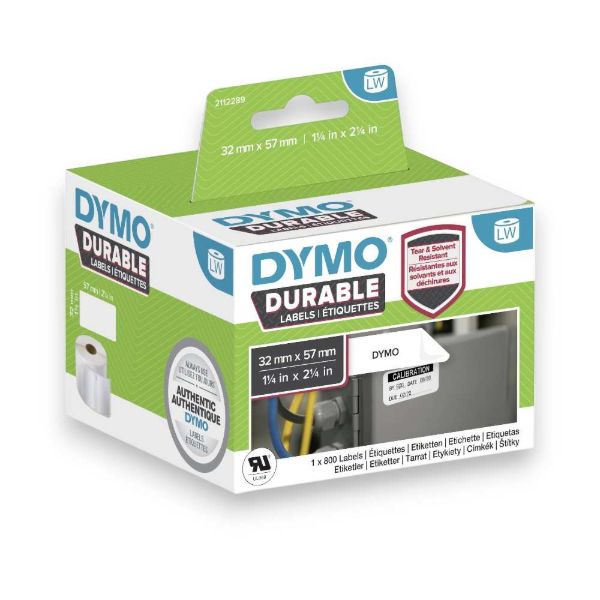 Picture of Dymo Durable Labels 57mm X 32mm (800 per pack)